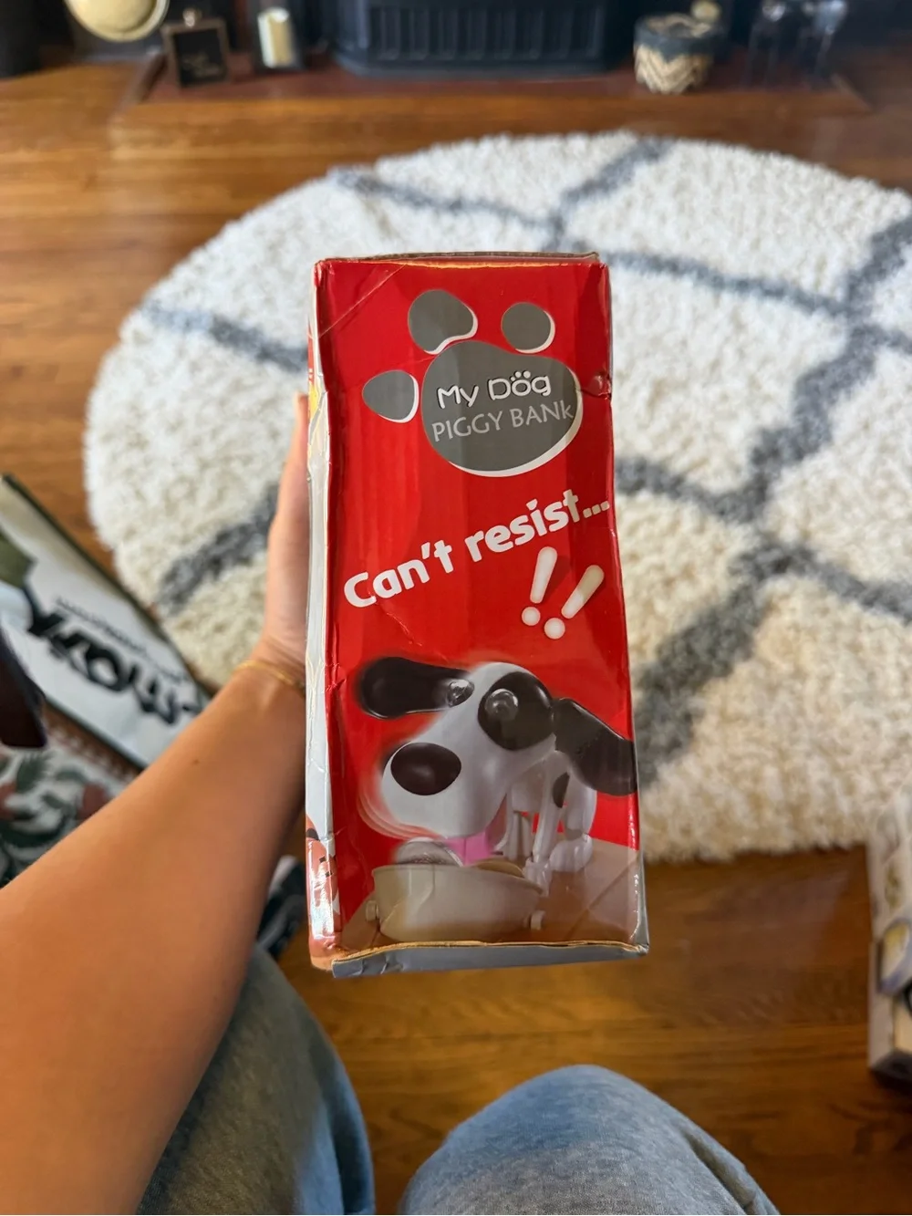 NIB Brown Interactive Dog Coin Bank with Moving Head
